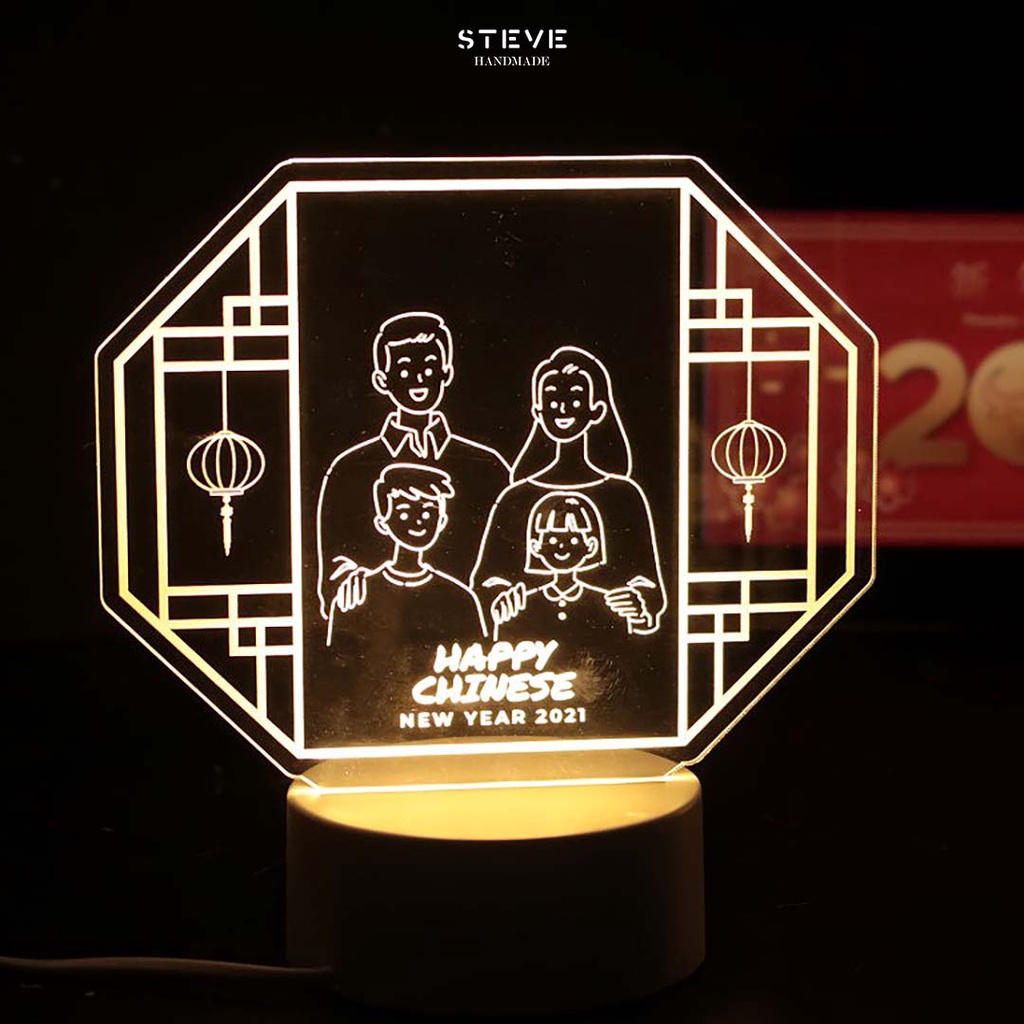 Lampu Tidur Chinese New Year Edition LED Akrilik Free Custom LT2001 Steve Handmade