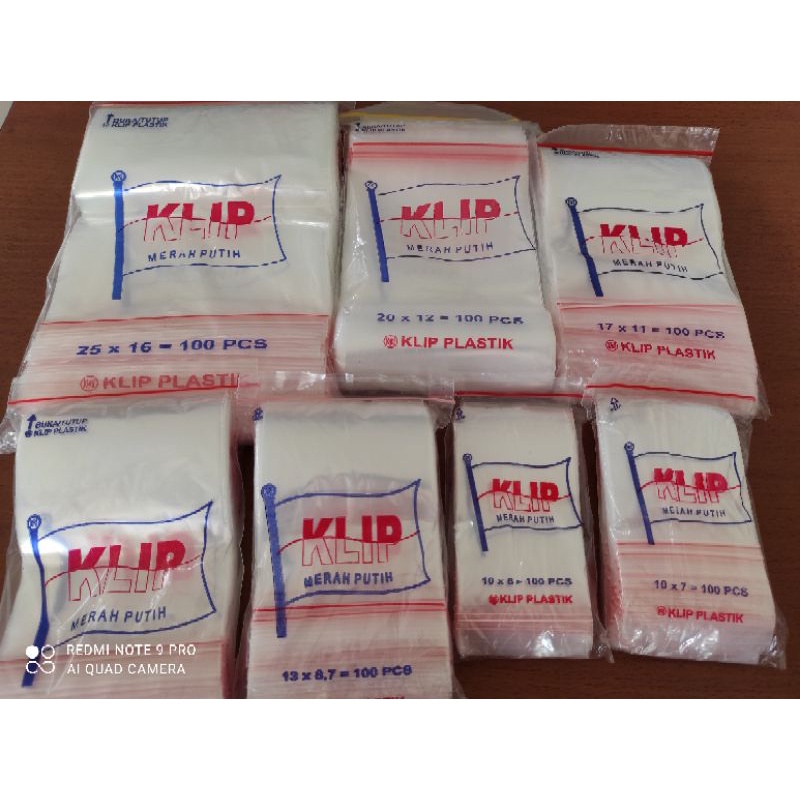 PLASTIK KLIP 8 x 5, 10 x 6, 10 x 7, 13 x 8,7, 15 x 10, 17 x 11, 20 x 12, 25 x 16 / PLASTIK PE KLIP /