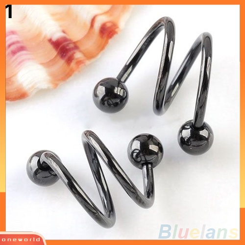 [oneworld] Punk Stainless Steel Spiral Helix Ear Stud Bibir Hidung Cincin Tindik Tulang Rawan