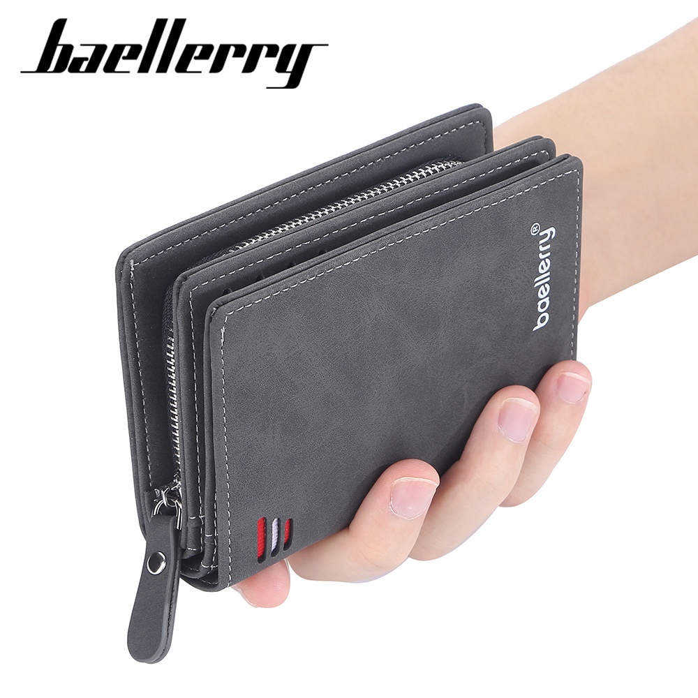 DOMPET LIPAT WANITA BAELLERRY ORIGINAL KULIT ABU-ABU TRAXPAD WA627G3 IMPORT PREMIUM BATAM REMAJA CEWEK MURAH KEKINIAN SIMPLE KECIL KARTU SLOT RESLETING UANG KOIN MINI KOREA PENDEK BRANDED