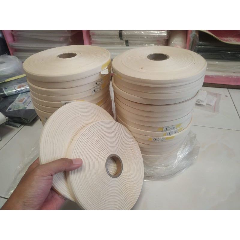 

Label katun polos krem 1,3 cm