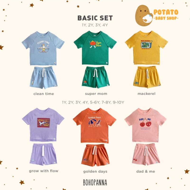 Bohopanna Basic Set Overtee Set 1th s/d 4th - Setelan Anak Boho Baby