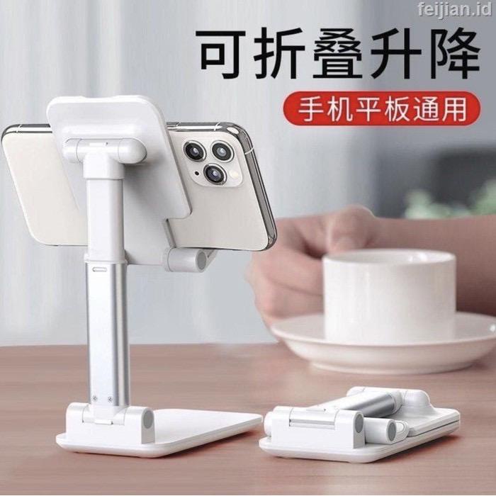 Mobile Phone Holder Stand Hp Lipat Liftable Holder Tablet Desktop Phone Dudukan Hp Universal