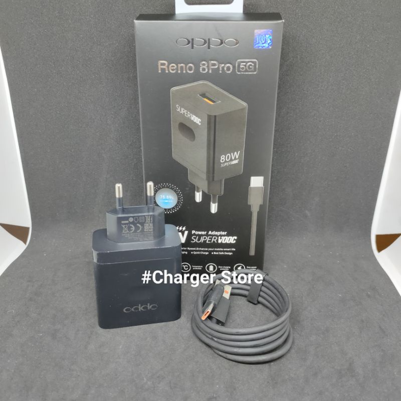 Charger Oppo Hitam 80W 6.5A Type C ORIGINAL 100% SUPER VOOC DART FAST CHARGING