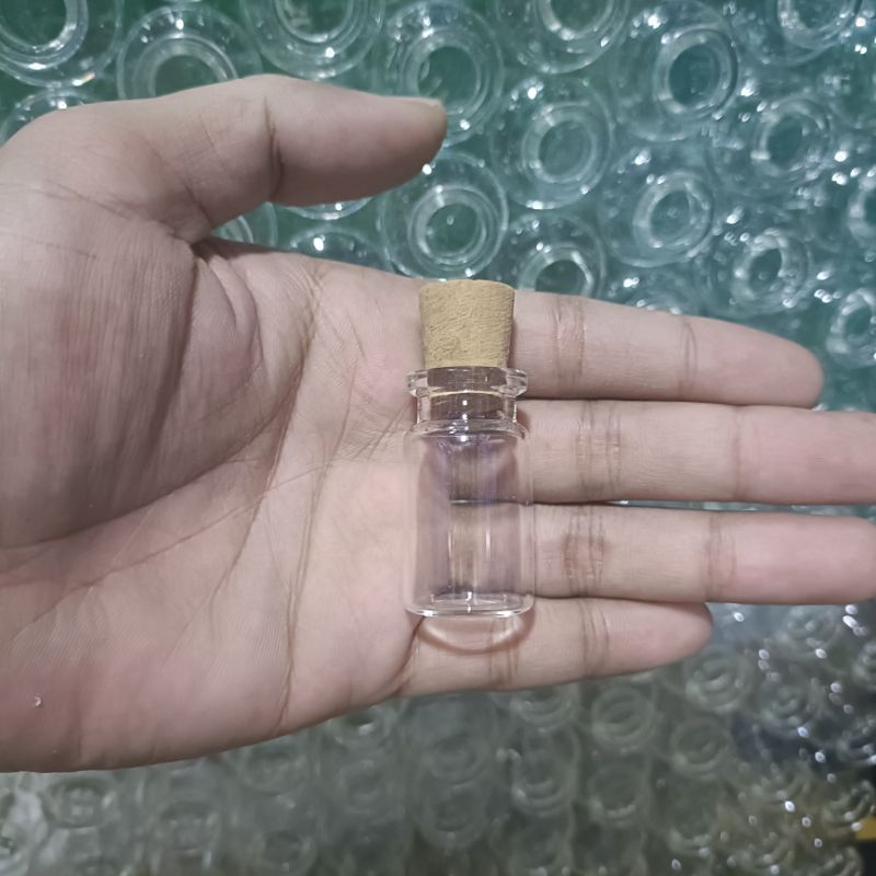 Botol Hias 5ml Tutup Gabus / Botol Kaca 5ml tutup kayu