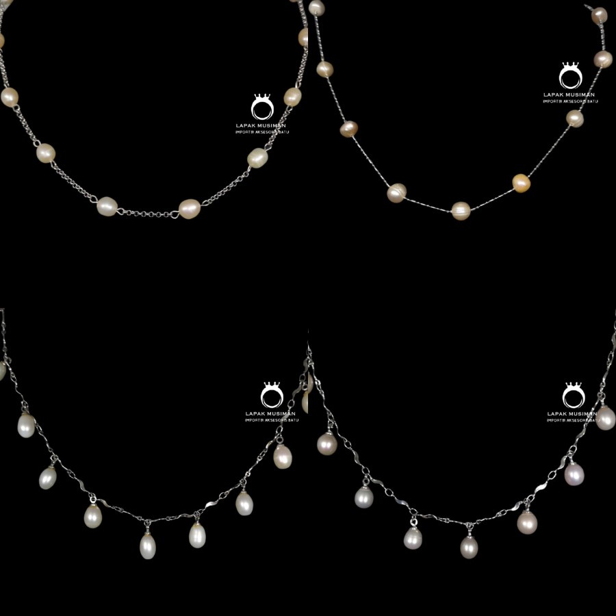 [Bayar Di Tempat] Kalung Perhiasan Minimalis Mutiara Lombok Perak Silver