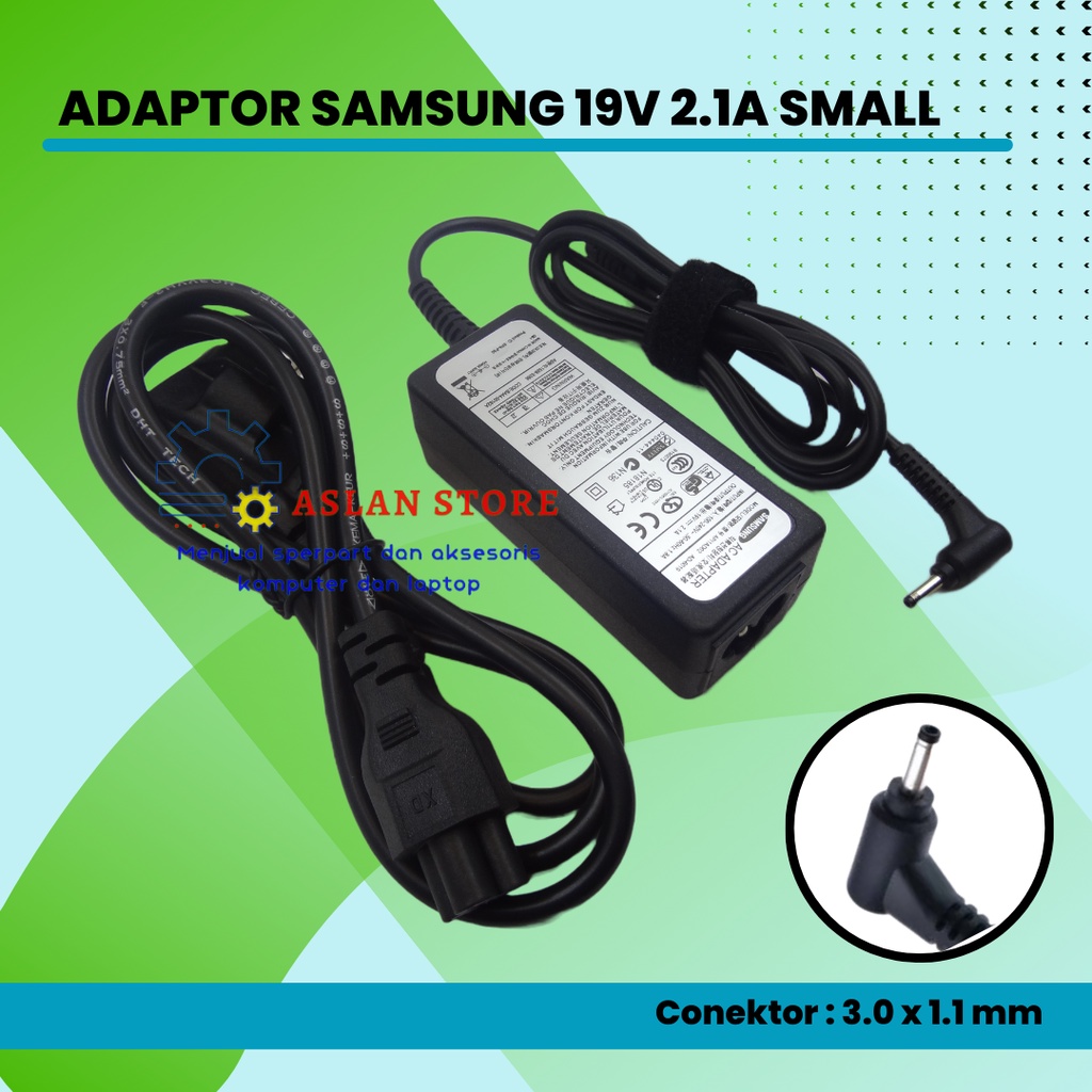 19V 2.1A 40W 3.0*1.0Mm AC Adapter Charger Daya untuk Samsung NP305U1A NP530U3B NP535U3C NP535U4C NP900X3A X1A Charger Laptop Samsung 19V 2.1A 3.0 x 1.0 Mini Original