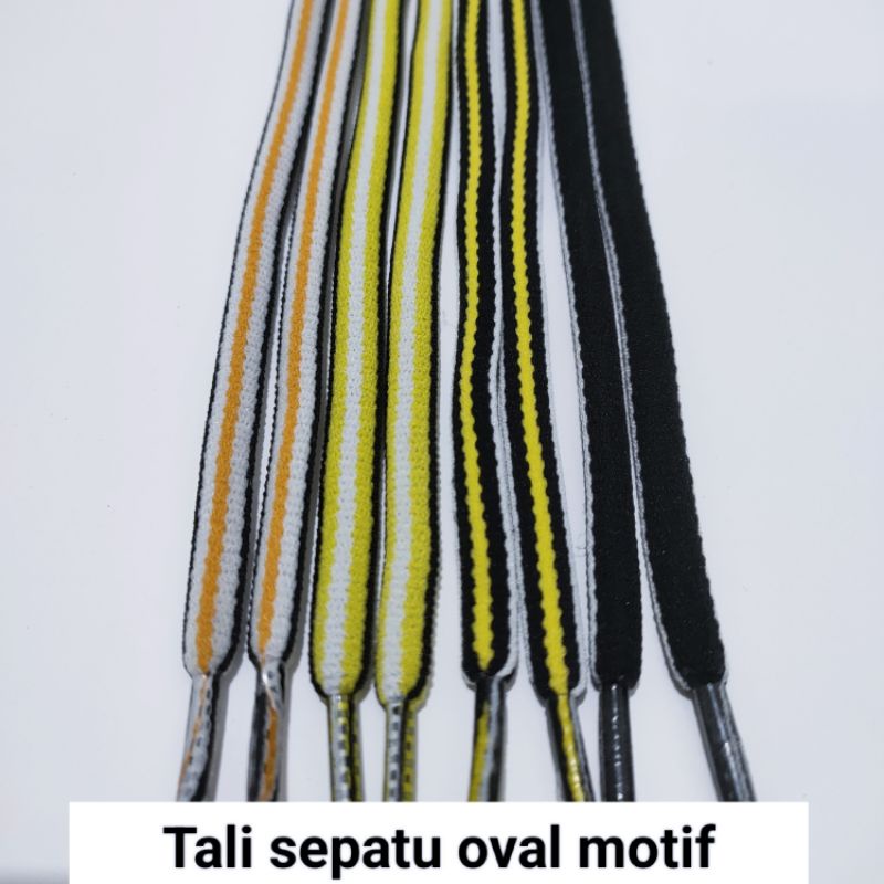 Tali sepatu oval motif.bahan lentur ngaret.