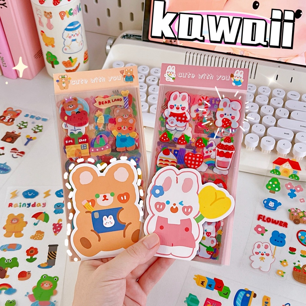 10 Buah/Set Lucu Kartun Hewan Stiker In Transparan Hewan Peliharaan Tahan Air Tangan Akun Stiker Cangkir Air Laptop Diary DIY Dekorasi Stiker Alat Tulis