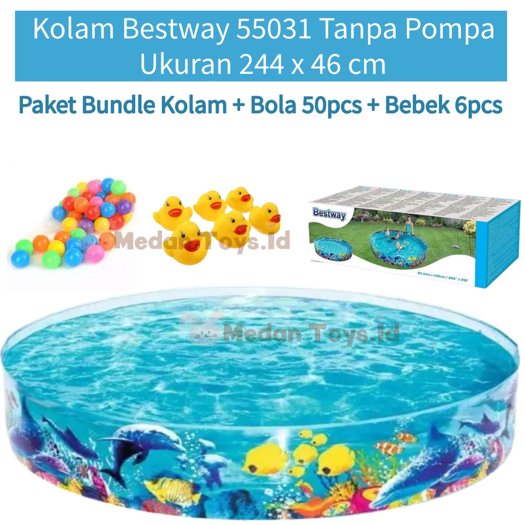 Medan Toys - Bestway 55031 Kolam Renang Anak Nemo Jumbo Tanpa di Pompa 244 x 46 cm