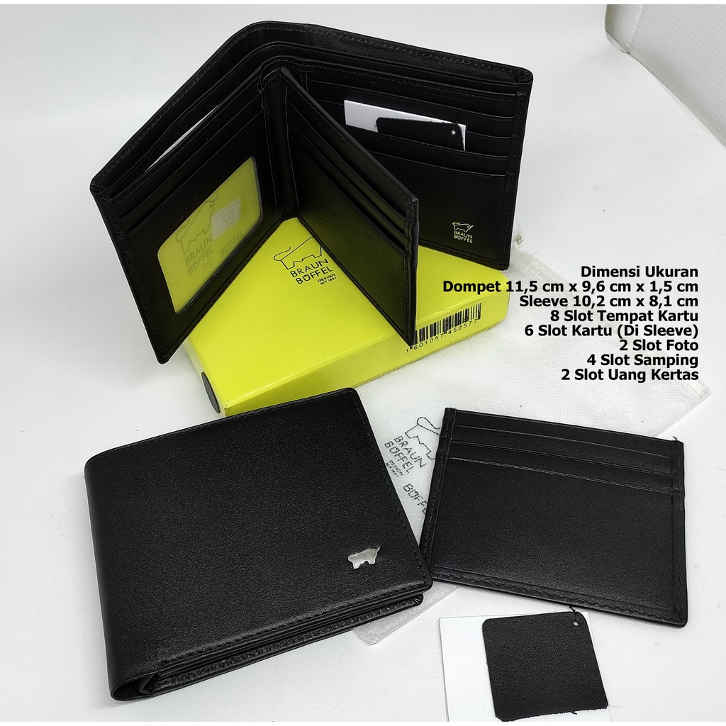 Dompet Pria Braun Buffel BB 5225 Sleeve Card Model Tidur Kulit Import