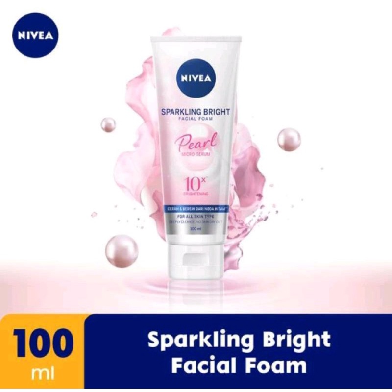 NIVEA SPARKLING WHITE FOAM - SABUN MUKA NIVEA - FACIAL WASH NIVEA