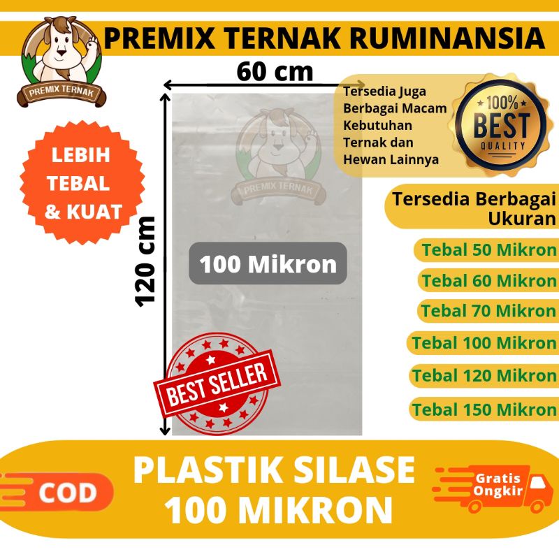 PLASTIK SILASE FERMENTASI PAKAN TERNAK - PLASTIK UNIVERSAL I Berbagai Ukuran - 50, 60, 70, 100 Mikro