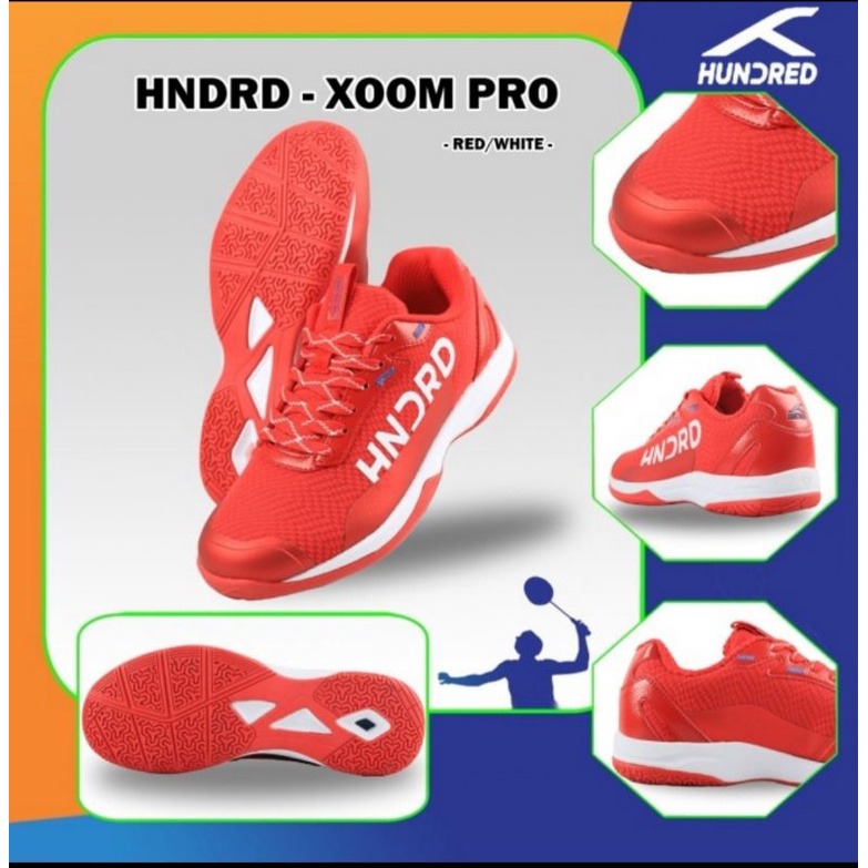Sepatu Badminton Hundred Xoom Pro ( ORIGINAL )