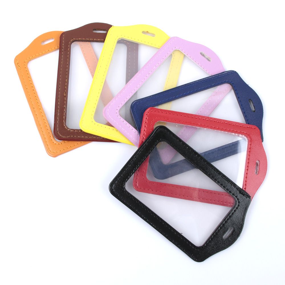 

Jafso PU Kulit Badge ID Case Bening dan Perbatasan Warna Lanyard Lubang Bank Pemegang Kartu Kredit ID Pemegang Lencana Aksesoris Gratis shiping