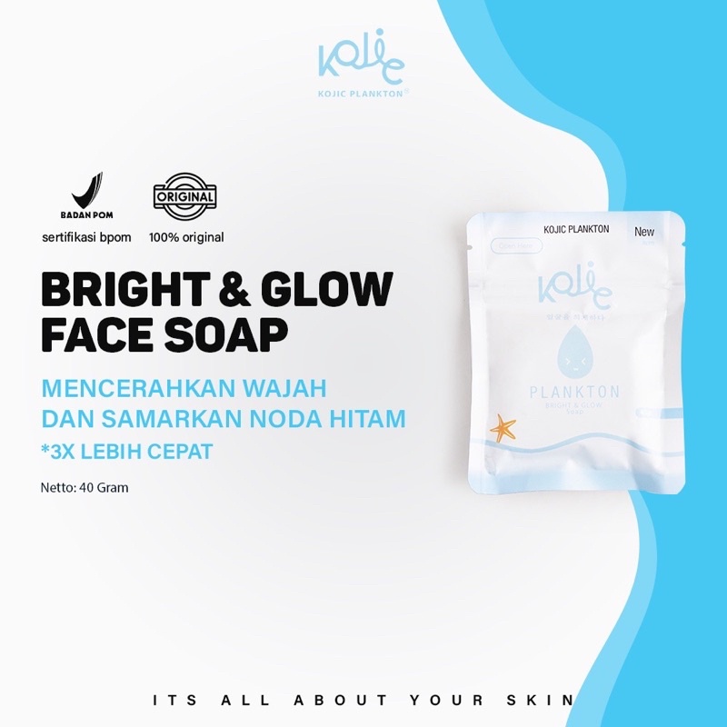 KOJIC PLANKTON Kojie Bright &amp; Glow Face Soap/Kojic Sabun Pembersih Wajah BPOM Original Garansi Uang Kembali