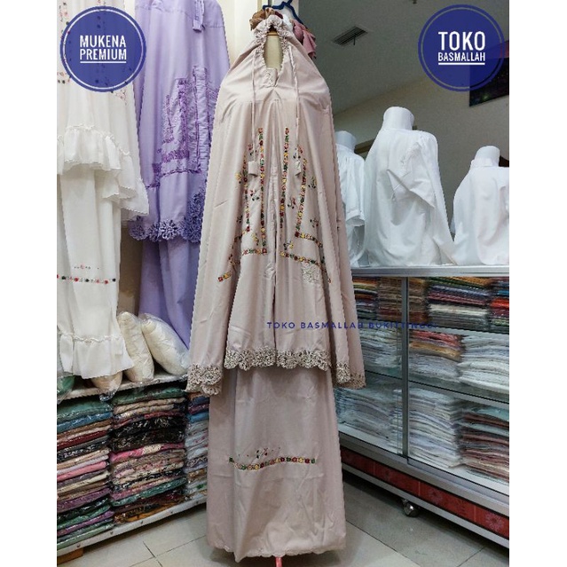 Mukena Kerancang mix Sulam Tarawang Kasiak Suji Tangan Bahan Hima Premium Khas Bukittinggi