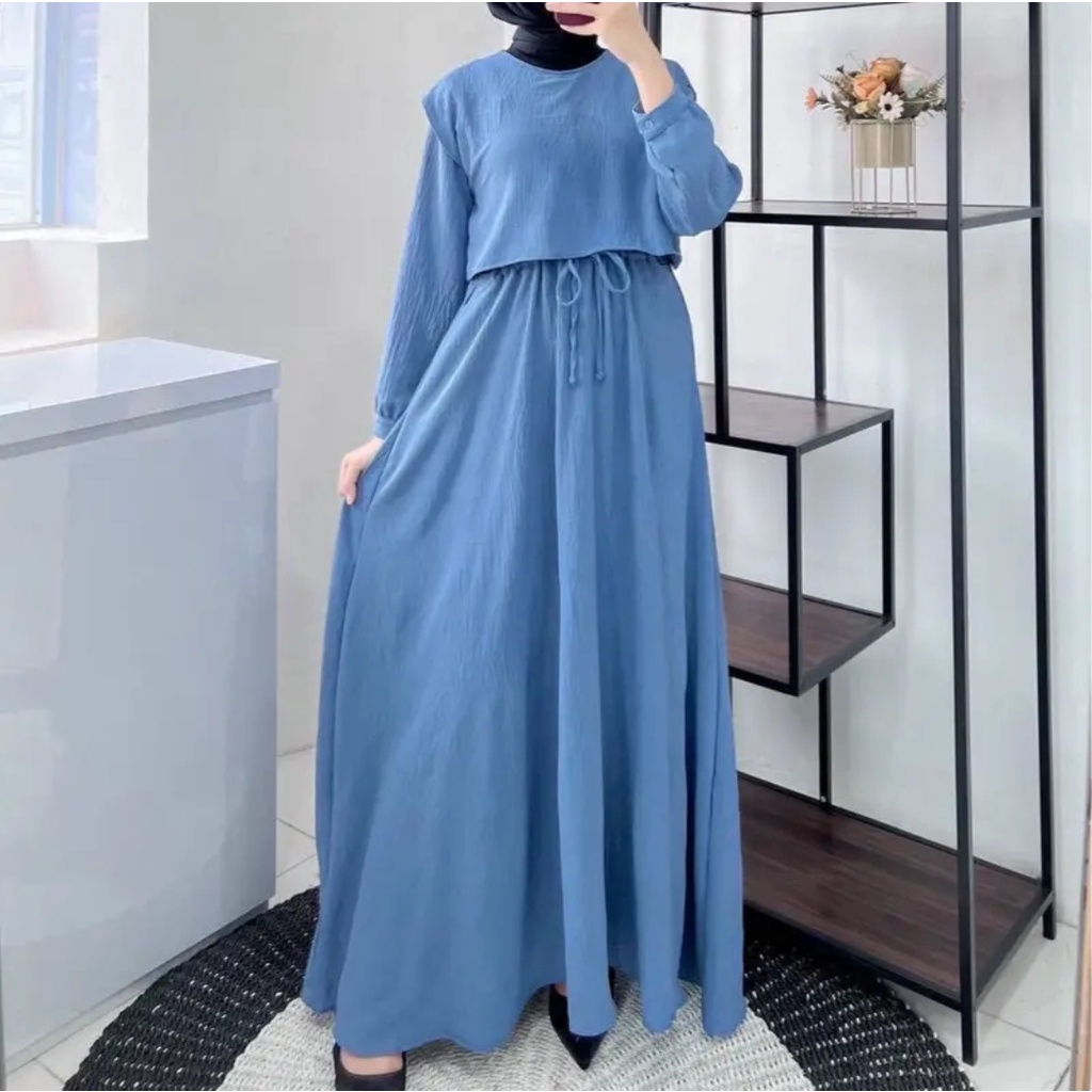 LESYA Gamis maxi dress /Gamis remaja crinkle airflow premium