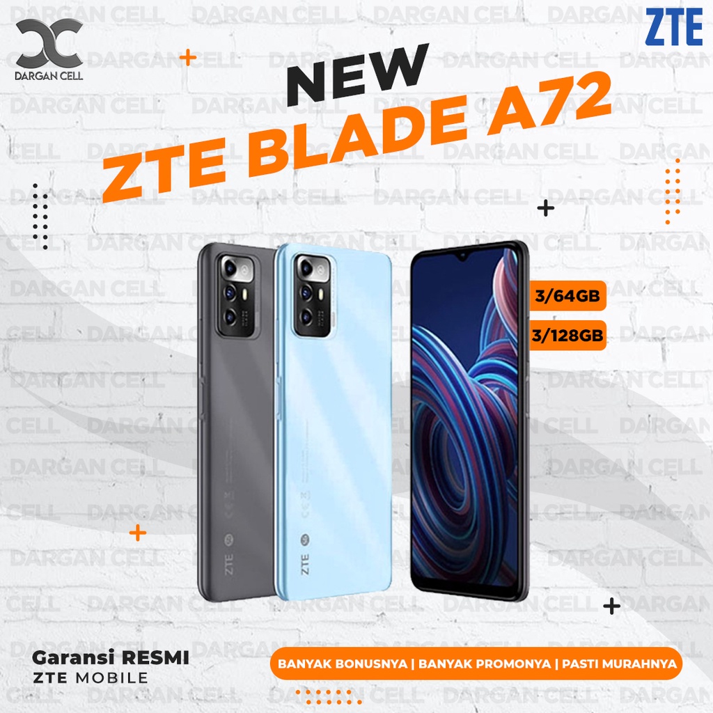 ZTE BLADE A72 3/64GB 3/128GB GARANSI RESMI ZTE 1 TAHUN