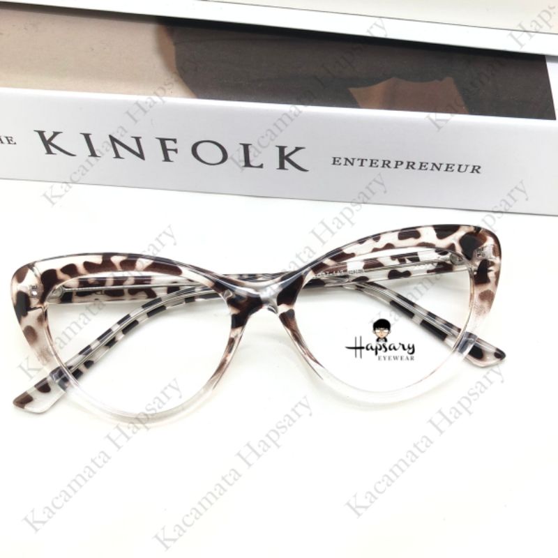 Frame Kacamata Minus Wanita Cat Eye 28026 Antiradiasi Blueray | Photocromic dan Bluecromic