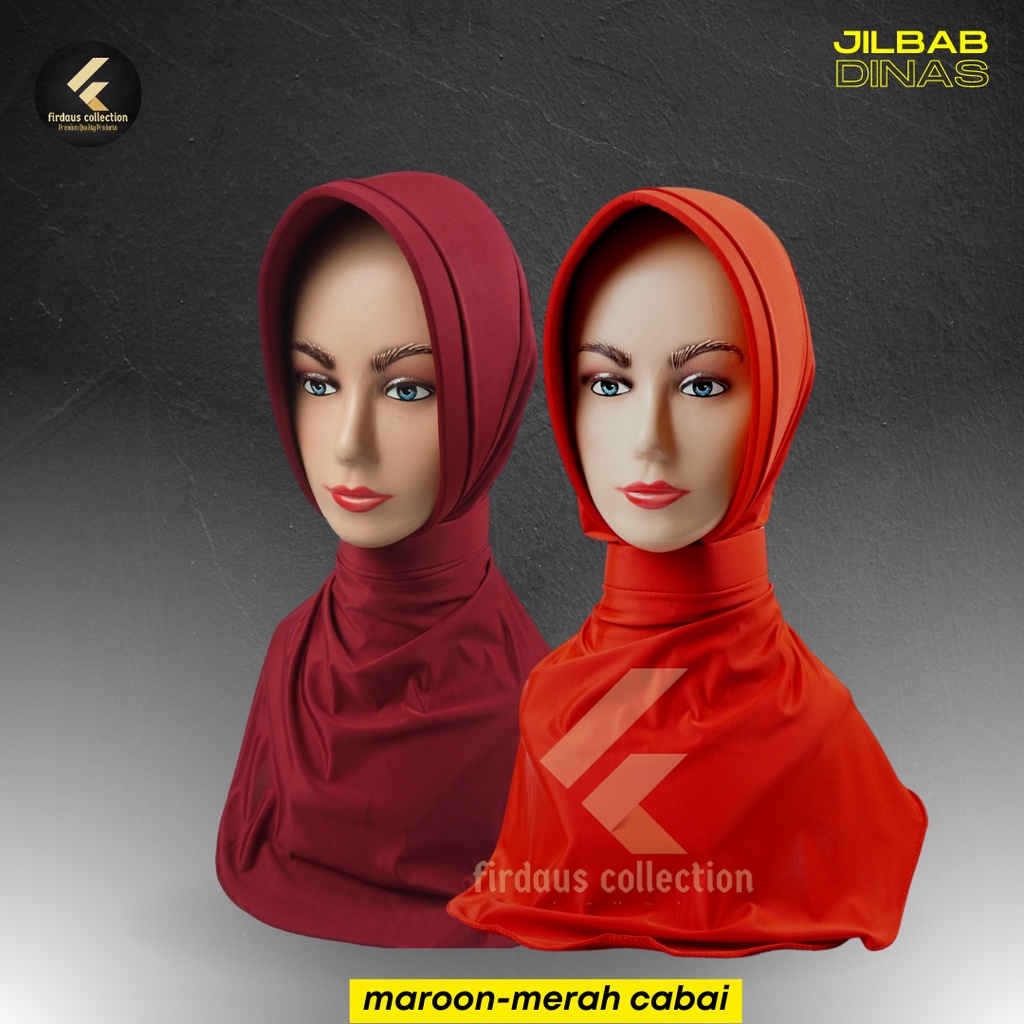 Jilbab Dinas merah maroon merah cabai anti ribet bahan adem