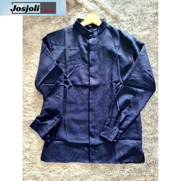 JOSJOLI_STORE/kemeja kancing pria casual korea BTS Koko Lengan Panjang Size M,L,XLXXL-Fashion pria