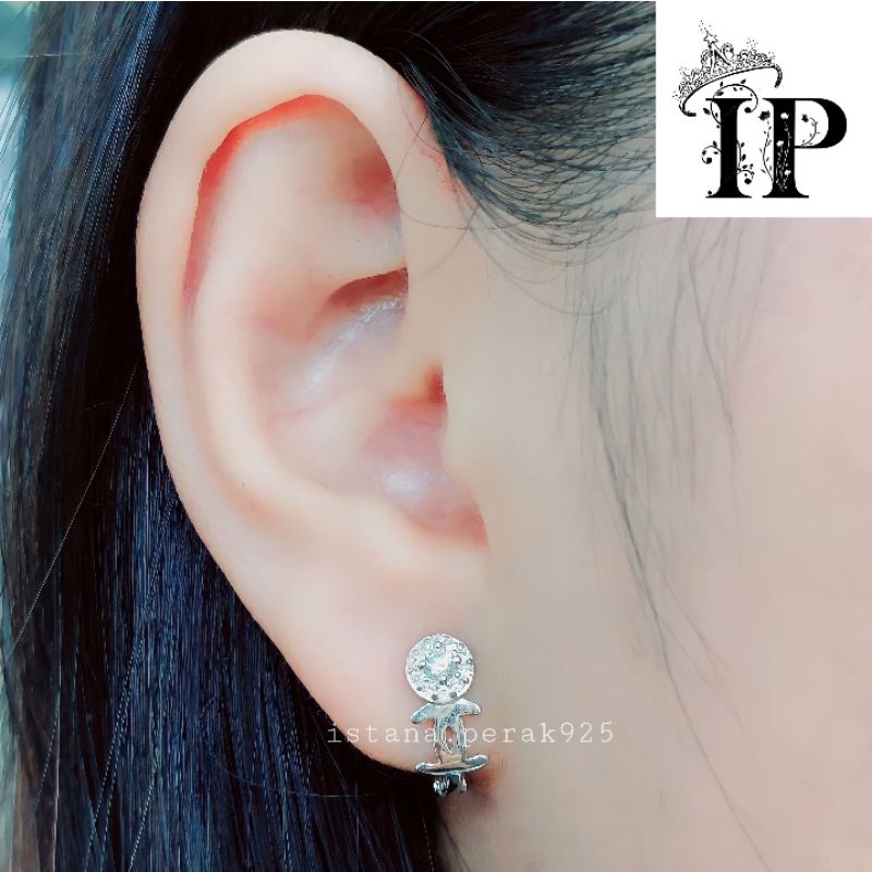 ANTING JEPIT PERAK ASLI SILVER 925 LAPIS EMAS PUTIH MODEL EMAS KEKINIAN MODEL TERBARU ANTING JEPIT P