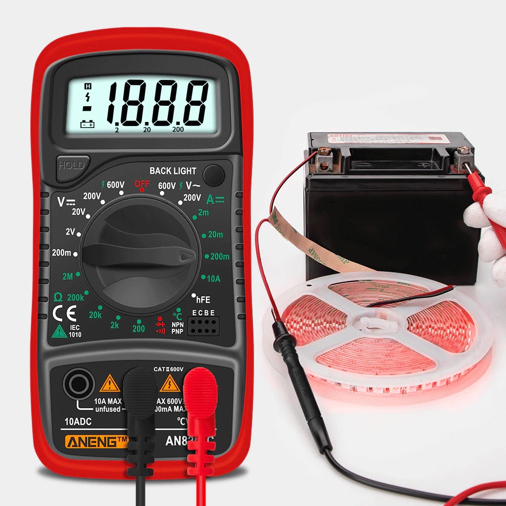 ANENG Digital Multimeter Voltage Tester - AN8205C - Black