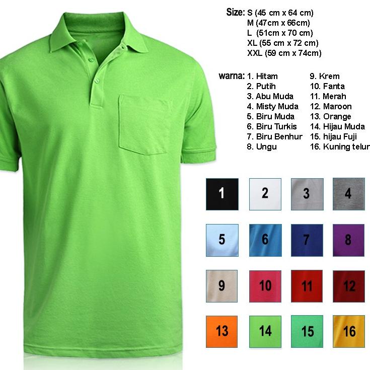 WCI.10Ja23ᴸ ‑ Kaos kerah Polo shirt motif Kantong Saku pria, bahan Lacoste Pique