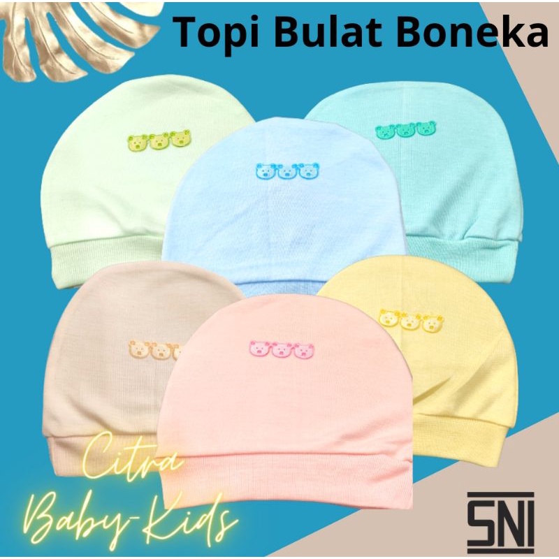 Topi Bayi Bulat SNI Topi Baby Newborn Kupluk Bayi Baru Lahir