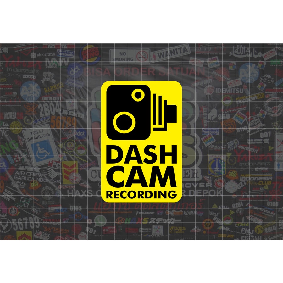Cutting Sticker Dashcam Recording V4 Ukuran 6 Cm Untuk Mobil