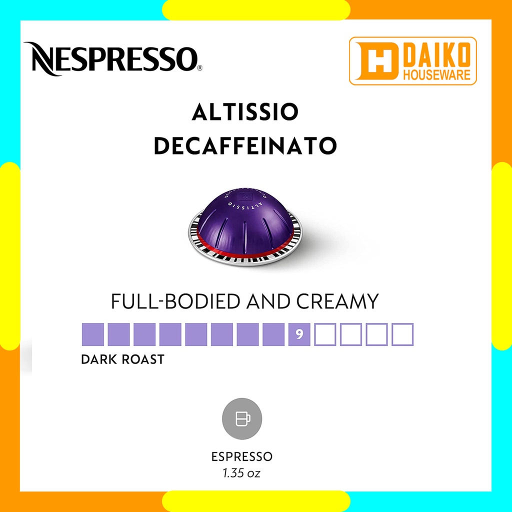 Capsule Nespresso Vertuo Altissio Decaffeinato - Medium Roast Espresso Coffee