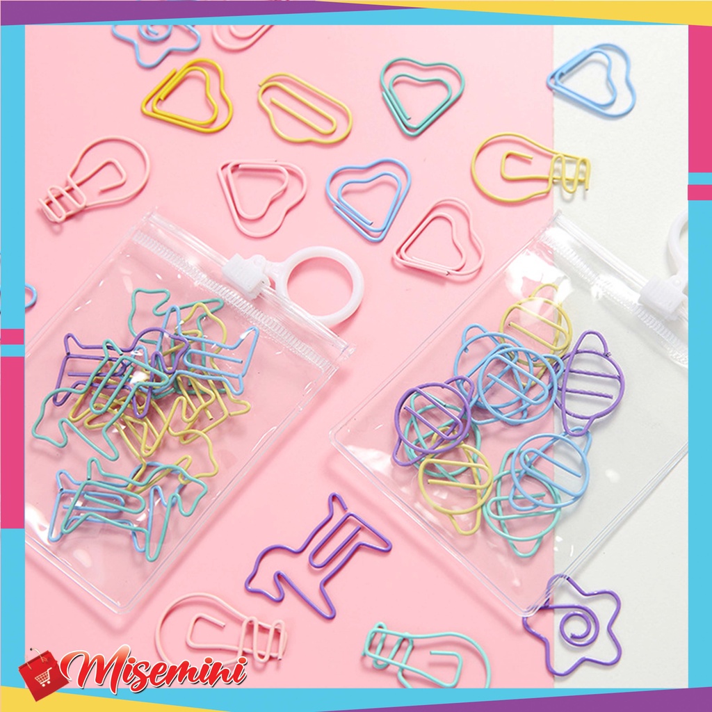 

Ⓜ️Ⓜ️️Penjepit Klip Kertas Paper Clip Push Pin Set 10pcs Free Pouch