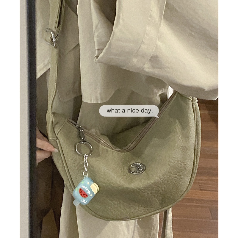 ✺Sera all-match messenger bag female 2022 fashion retro dumpling bag casual student class shoulder bag