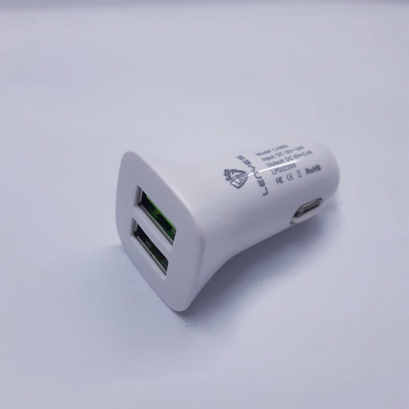 BATOK SAVER CAR Charger LENYES CA863 2.4A 2 USB HP adaptor casan Mobil cas handphone fast charging by.sultan