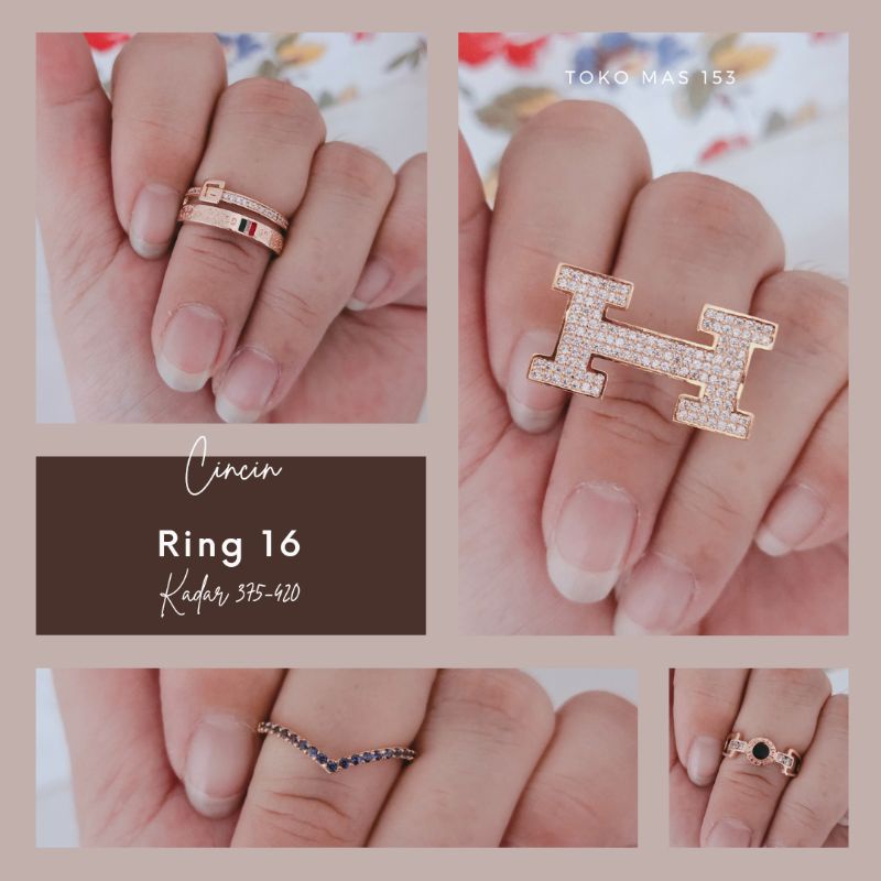 WAJIB TANYA STOK Realpic Cincin Emas Asli Kadar 375-420 | Ring 16 | Part 3
