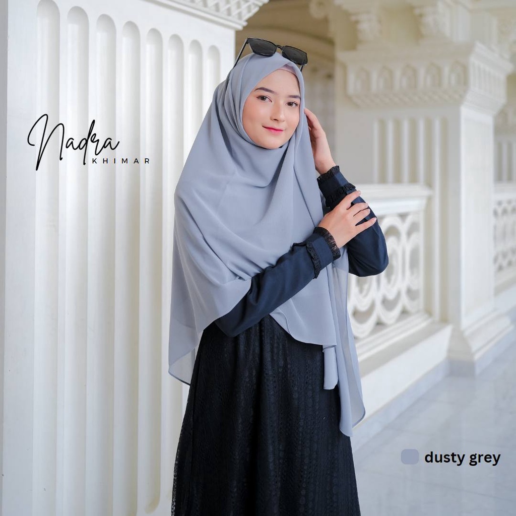 Riskirich Nadra Khimar Segi Empat Oval Ceruty Baby Doll Premium Jahit Tepi Rapih