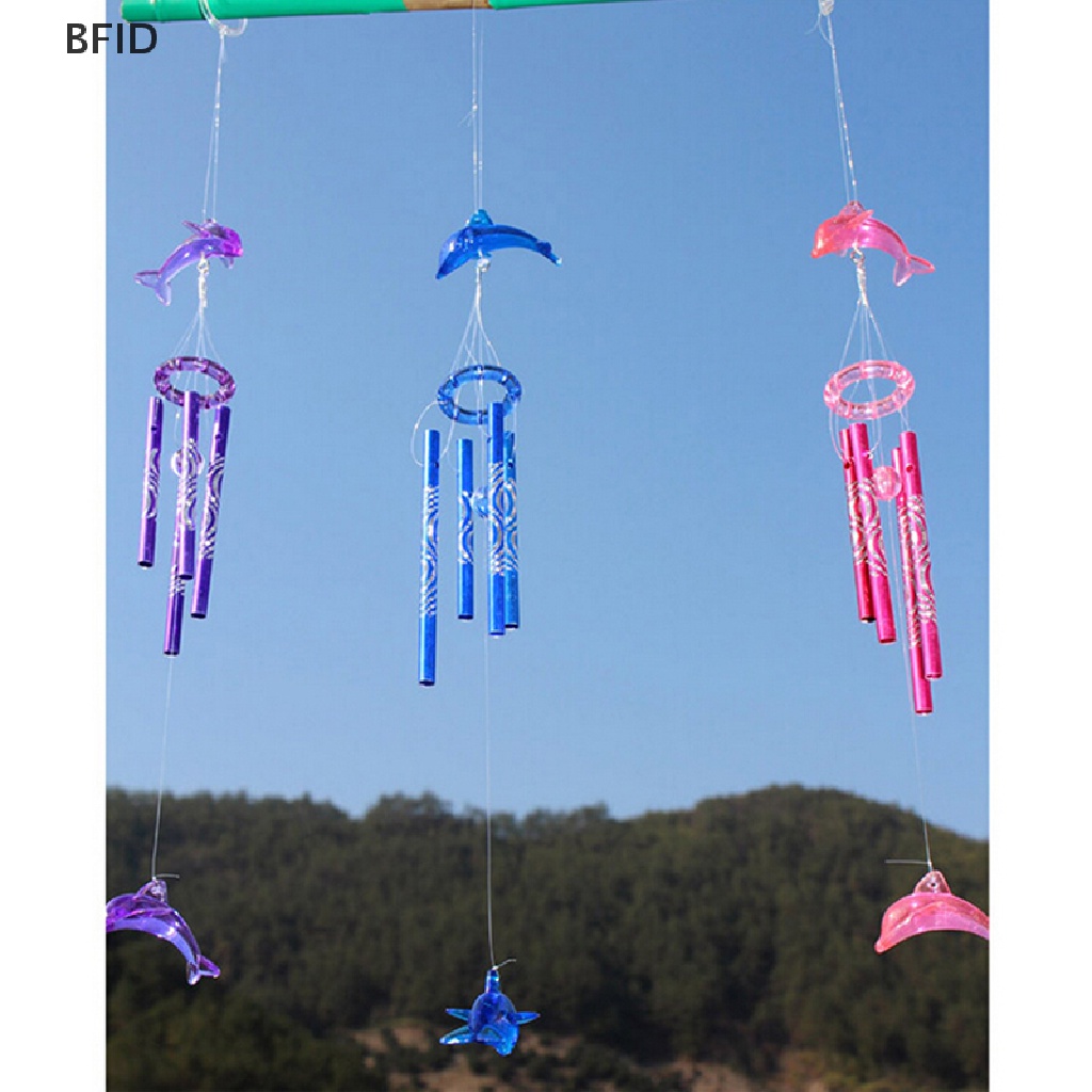 [BFID] Dolphin Creative Crystal 4tabung Metal Windchime Wind Chime Dekorasi Rumah [ID]