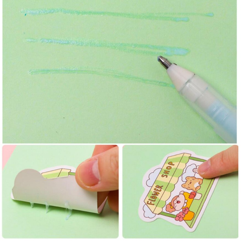 [Harga Grosir] Manual DIY Stiker Tempel Perekat Lem Kreatif Siswa Alat Tulis 20detik Cepat Kering Glue Pen Solid Glue Stick Dot Type Adhesive Portable Dispensing Pen