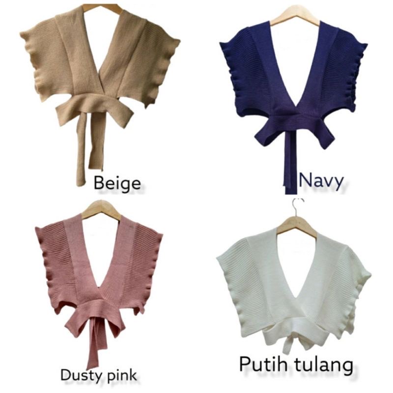 Vest knit korea croptop/ruffle rompi rajut wanita outer korean style