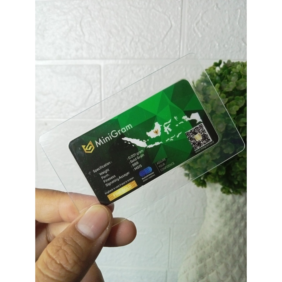 MINIGRAM Reguler Series 0,001 Gram Kemasan Laminating TERMURAH TERLARIS Emas Mini Emas Batangan Logam Mulia Murni 24 Karat Bersertifikat Resmi Asli Original Tabungan Emas Souvenir Keren Mewah