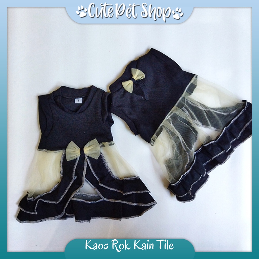 Galaksi_Bumiayu Pakaian Baju Kaos Kucing Anjing Kecil Lucu Bahan Kain Jeruk Motif Polos Model Rok