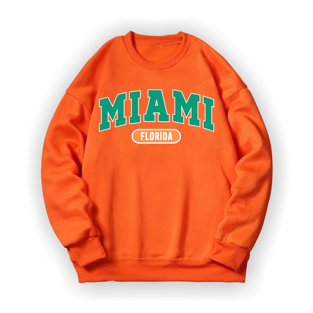 MIAMI FLORIDA Sweater Crewneck Print DTF II MIAMI FLORIDA Sweatshirt Basic II  Sz M - XL Anak &amp; Dewasa ( Pria &amp; Wanita )