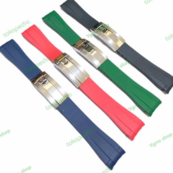 Strap Tali Jam Tangan Rolex Submarine Rubber 20mm + Buckle Sainless