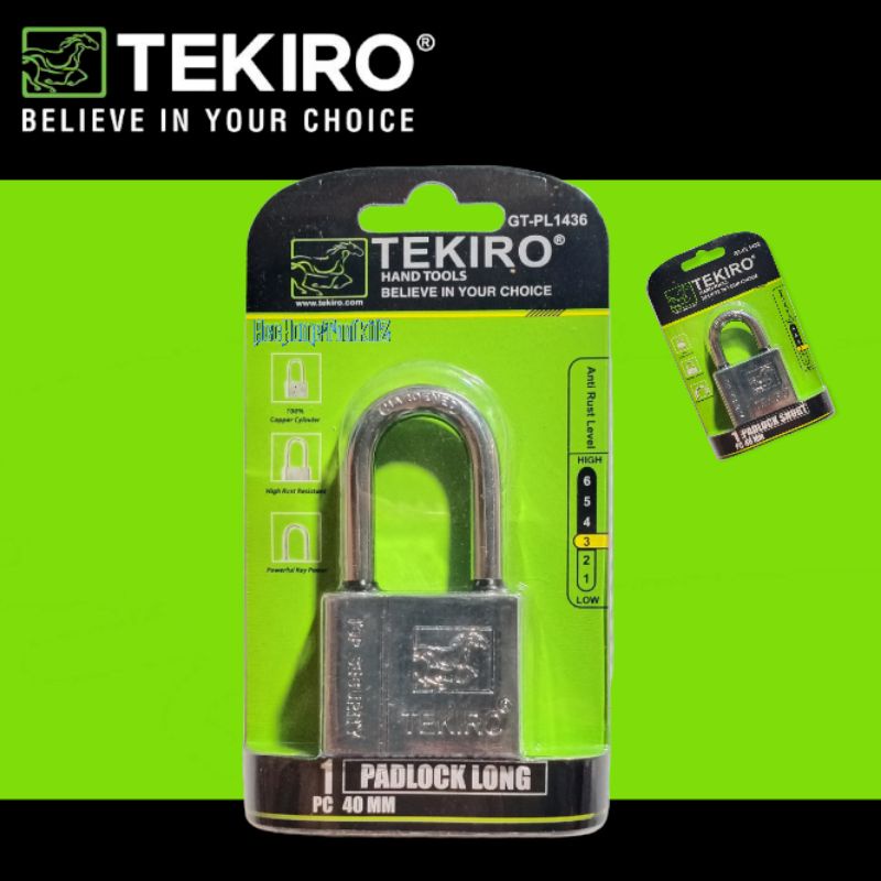 TEKIRO Gembok Putih 40 50 60 70 Leher Pendek Panjang Padlock  Kunci Pagar Sepeda Motor Mobil Pintu Kuat Anti Maling Anti Rust