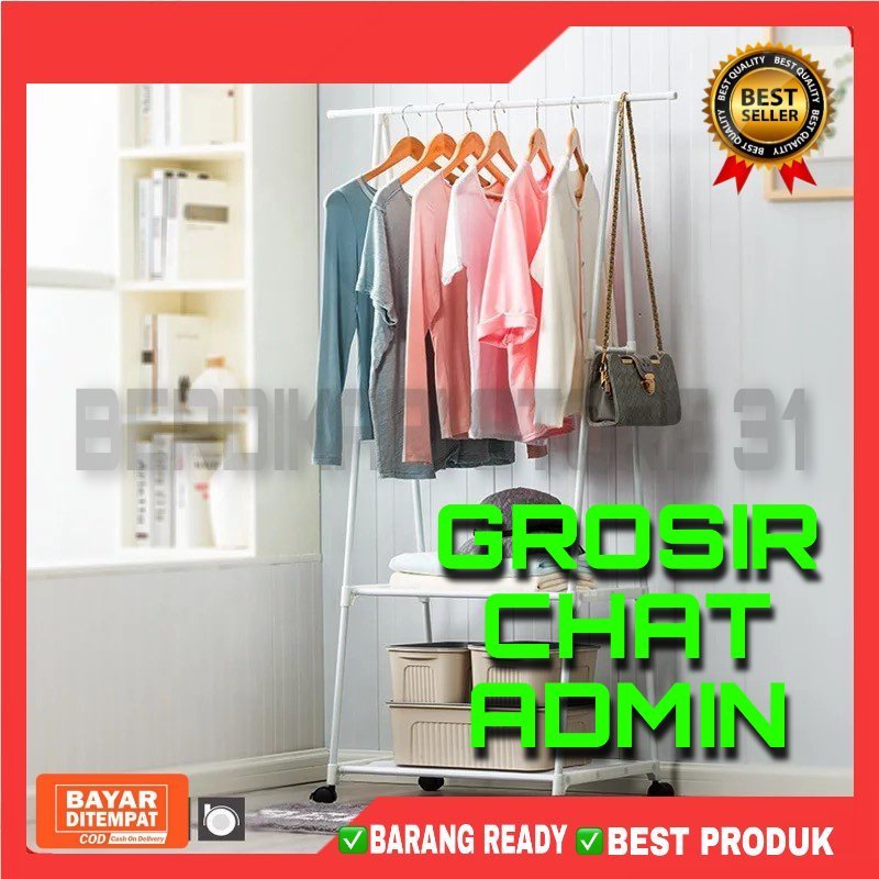 [BS] RAK STAND TRIANGLE HANGER SEGITIGA RODA BAJU TAS BUKU SERBAGUNA