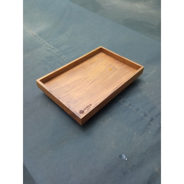 Nampan Kayu Jati / Service Tray / Wadah Sendok Garpu