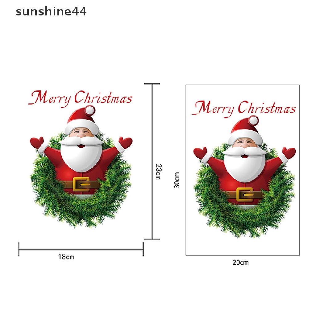 Stiker Dinding Sunshine Santa Claus Merry Christmas Stiker Dekorasi Festival Natal.