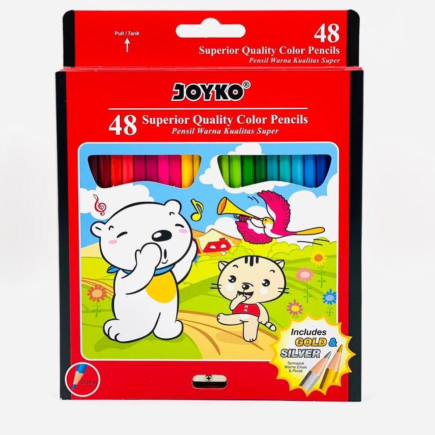 

✓ Pensil Gambar Warna Joyko 48 Warna Color Panjang CP-48PB CP 48PB Hot Sale