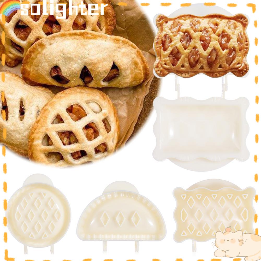 Solighter Dough Presser Alat Kue Pesta Potluck Lattice Pie Top Cutter Pie Maker